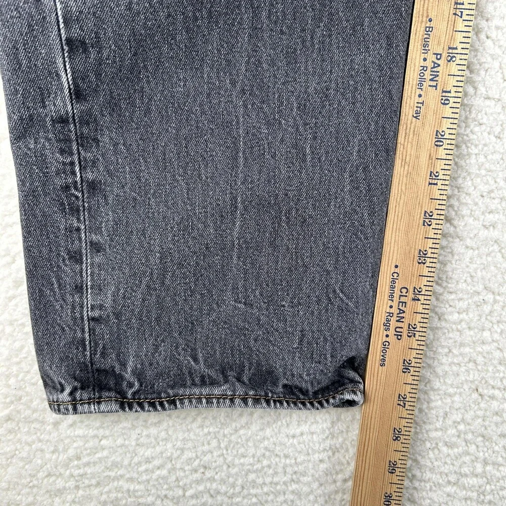 Levis 501 Jeans Mens 38x27 Charcoal Gray Denim Regular Straight Leg Button Fly